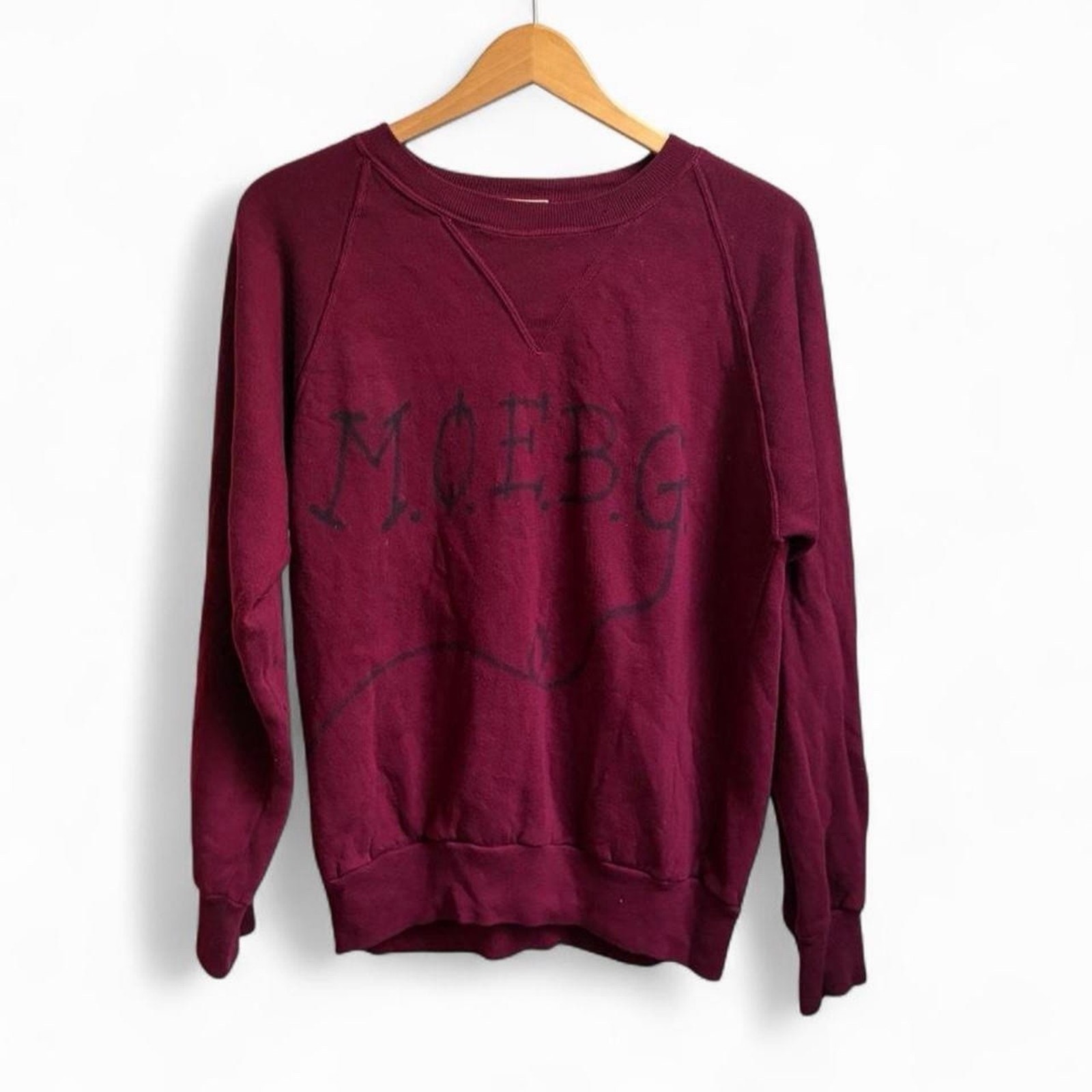 Vintage 60s Single V Retro Air Brush Microphone Art Mens M Sweatshirt